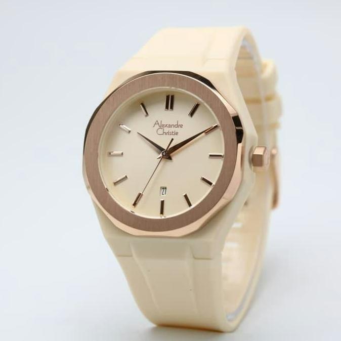 ALEXANDRE CHRISTIE AC8613 AC 8613 CREAM RG JAM TANGAN UNISEX ORIGINAL