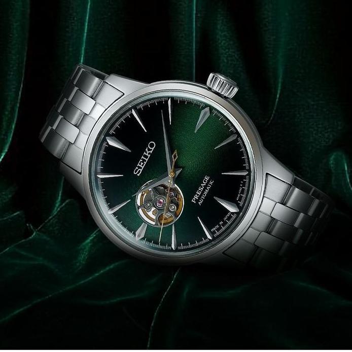 Seiko Presage SSA441J1 'Grasshopper' Automatic Open Heart Green Dial