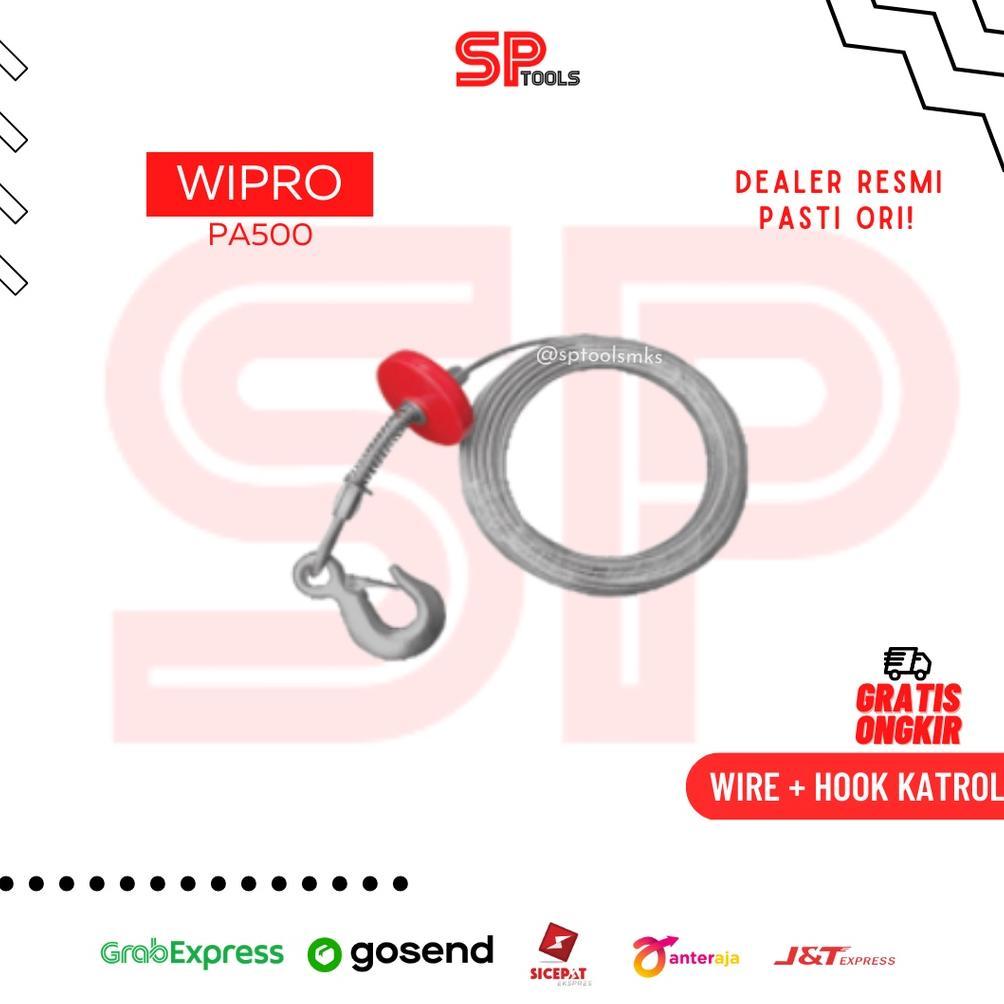 STEEL WIRE KAWAT SELING SLING + HOOK KATROL ELEKTRIK 15M 15 METER PA500 WIPRO Katrol