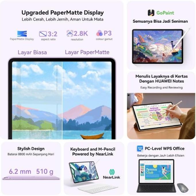 Huawei MatePad 11.5"S 8/256 GB PaperMatte Edition Tablet 11.5 inch NearLink Accessories PC Level