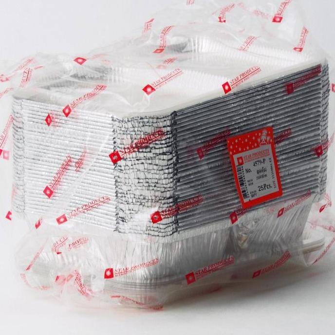 Aluminium Tray 4579-P / 900ml isi 25pc sekat 2 + Tutup