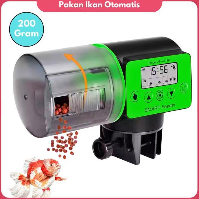 WISZCA- Dispenser Pakan Ikan Otomatis Alat Pemberi Makan Ikan Akuarium Kolam Otomatis