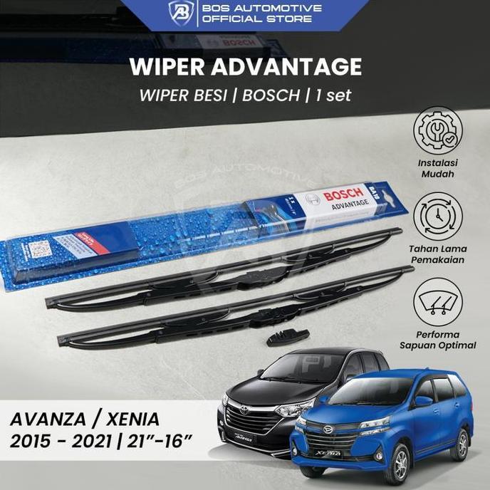 PHLOX Wiper Blade Bosch Advantage / Besi / Kipas Kaca Depan Mobil GRAND NEW AVANZA / XENIA / Frame H