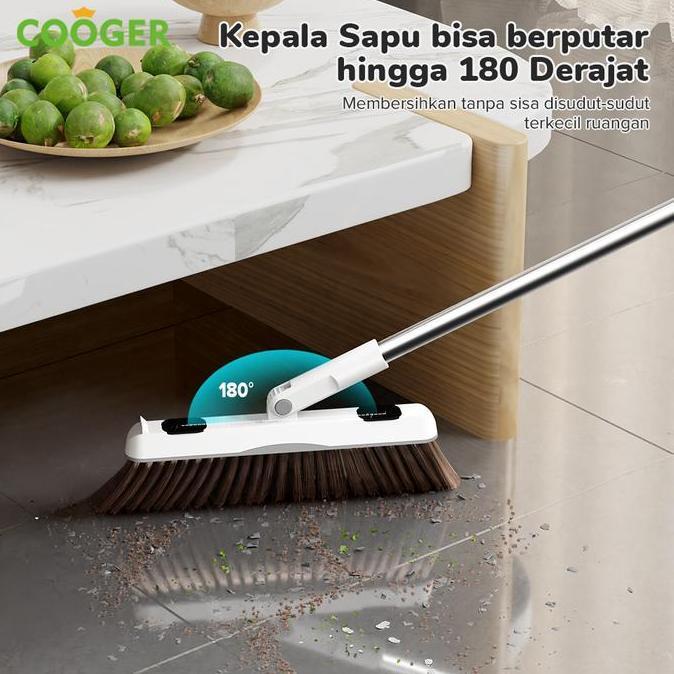COOGER Alat Pembersih Lantai Set Sapu dan Pengki