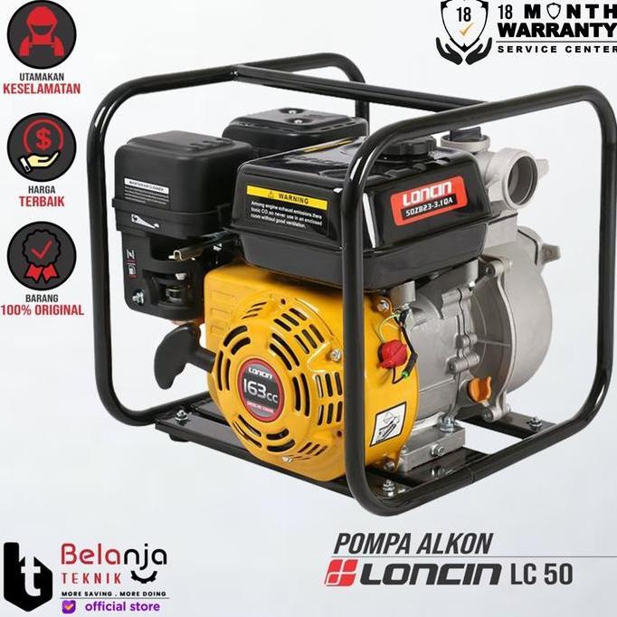 LUFTAIR- Alkon Loncin LC 50 Mesin Pompa Air 2 Inch 6 Meter G200F Silinder Tunggal 4 Tak LC50 Berpend