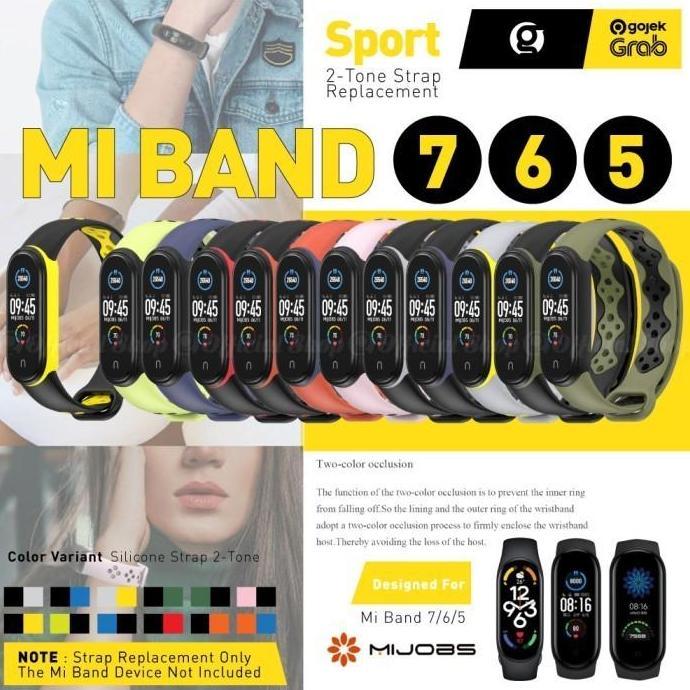 IRIS- MIJOBS SPORTS DUAL TONE Strap for Mi Band 5 Silicone Tali Silikon
