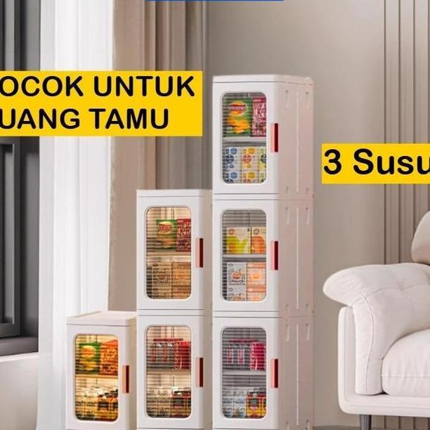 Mizca Lemari Lipat Susun Plastik Leora Lemari Pakaian Plastik Lemari Portable Rak Sepatu Lemari Toil