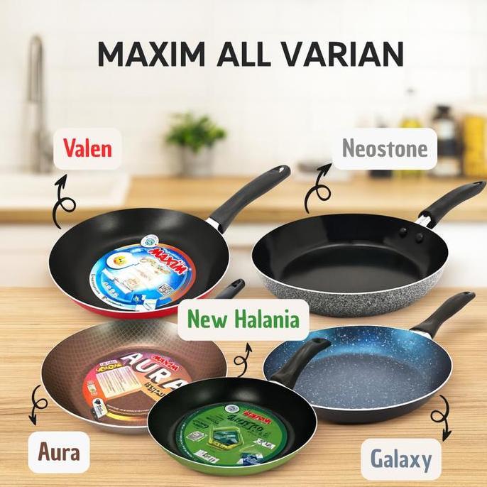 Maxim Frypan Maxim Valen tino 12-26cm, Neostone Ceramic 20-28cm, Aura 20-26cm, New Halania 26cm, Gal