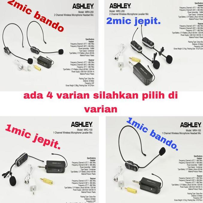 mic bando / jepit wireless Ashley  microphone headset / clip on BIM