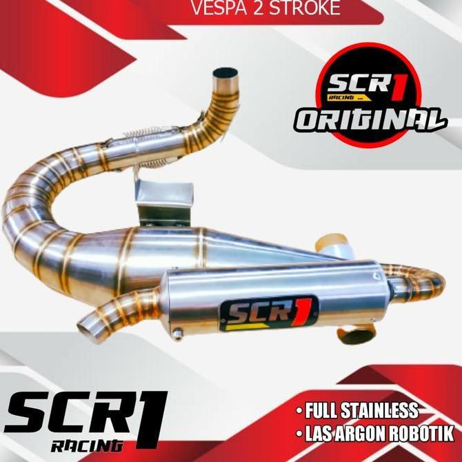 Knalpot Vespa PX PS EXCLUSIVE SUPER EXCELL buang kiri Scr1 racing Original