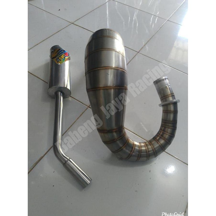 KNALPOT UDANG TRAIL NINJA 2 TAK R RR FULLSISTEM PNP RANGKA ORI CRF KTM KLX TS STAINLESS STELL ORIGIN