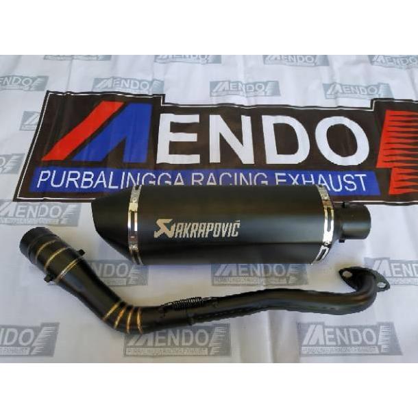 QW596 Knalpot Racing Akrapovic Black doff NMAX ADV PCX AEROX XMAX MIO Original