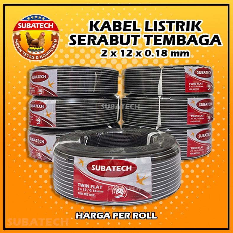 Kabel ROLL Listrik Ganda Serabut Isi-100Meter/1 Roll Hitam