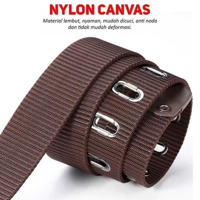 DF269>> Sabuk Cowok Keren Tactical Nylon Canvas Ikat Pinggang Pria Quickly Unlock - Gesper Pinggang 