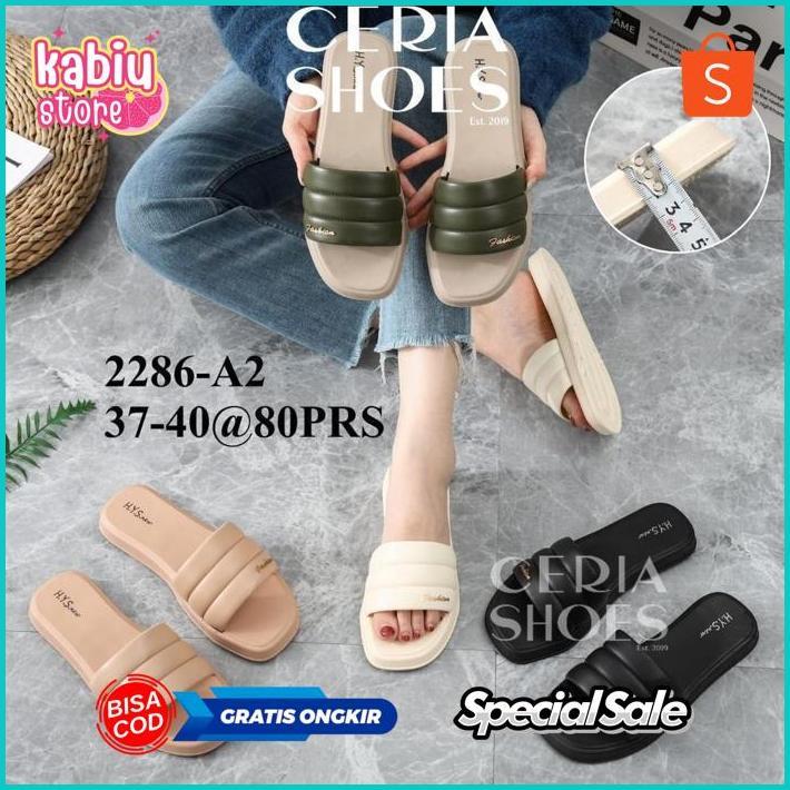 ZAI-2530 EVY-510 jk-54 Sandal Slop Jelly Wanita Import Bahan Karet Elastis Empuk Sol Anti Slip Kokop