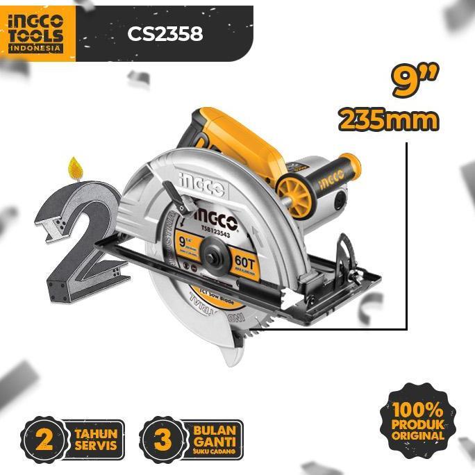 Promo Gergaji Circular (9 1/4") Ingco Cs2358 - Gergaji Kayu  Putar Besar Serkel Sirkular Mata Bulat 