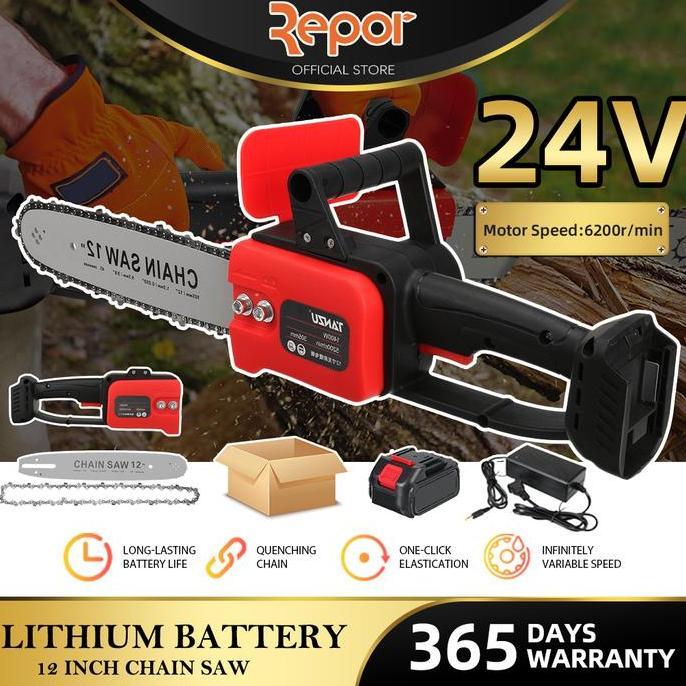 Promo 12'' Mesin Gergaji Kayu Chainsaw Mini Mesin Gerinda Komplit Chain Saw Cod