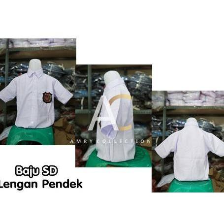 Seragam Sekolah Baju SD Kemeja Putih lengan pendek Bahan GS Kelas 1-6