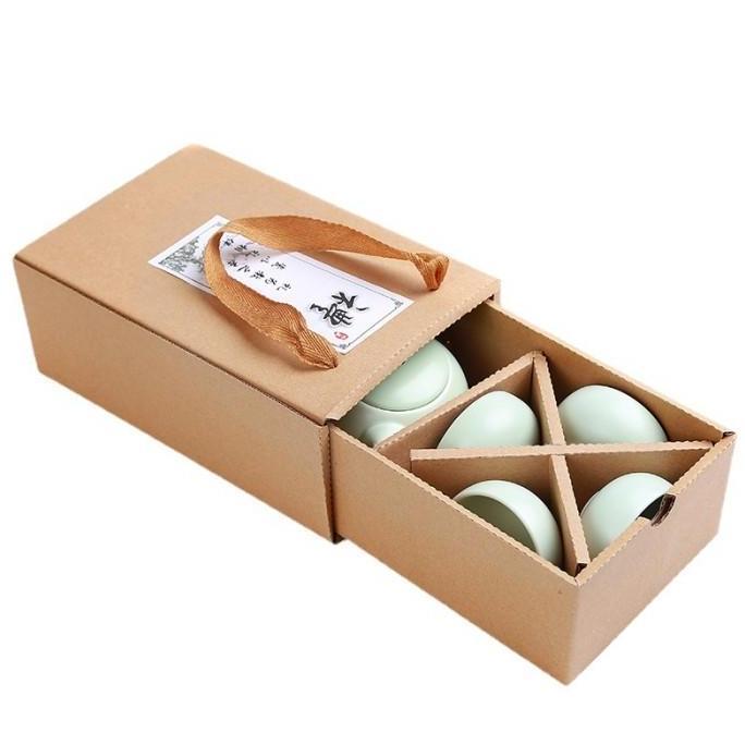 Chinese Tea Pot Set Antique Teko Teh China 4 Cangkir Keramik