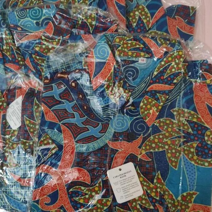 SERAGAM SEKOLAH BATIK BIRU LENGAN PENDEK
