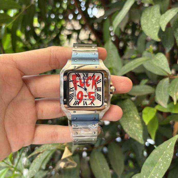 Jam Tangan Seiko Mod Santos Roman L 42mm NH35 Automatic F95