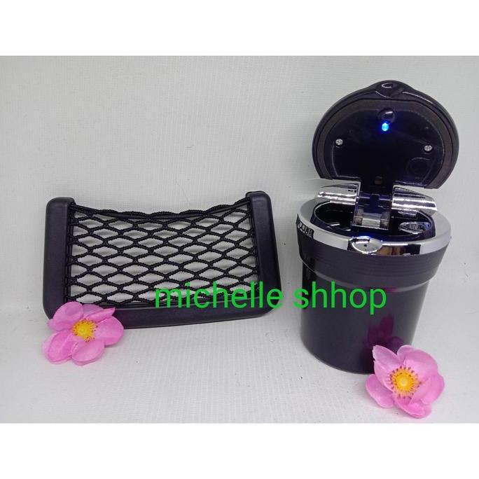 DF376>> Asbak roko portable + kantong jaring hp kecil mobil pajero sport