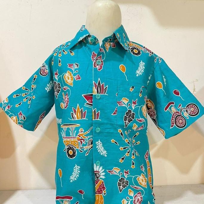 BAJU BATIK SERAGAM ANAK MOTIF ONDEL - ONDEL