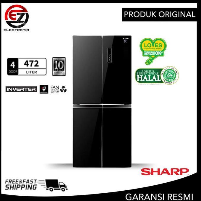 NEW SHARP SJ-IF51PG-BK  Kulkas 4 Pintu Inverter 472 Liter SJ IF51PG BK