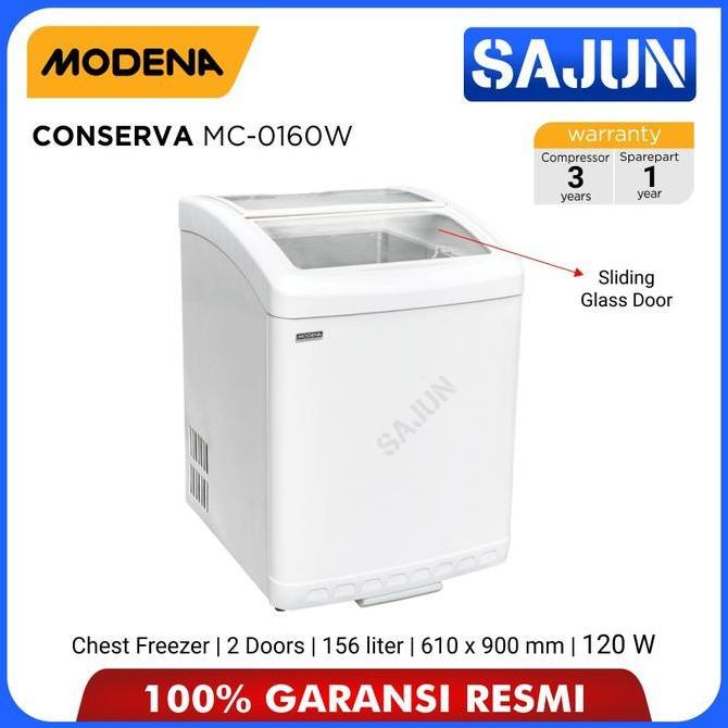 Modena Sliding Chest Freezer 156 Liter Conserva MC 0160 W / MC0160W