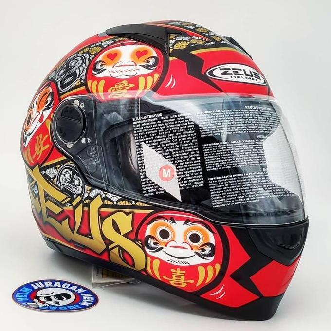 ZEUS ZS811 Z811 DARUMA AL35 MATT BLACK/RED FULL FACE