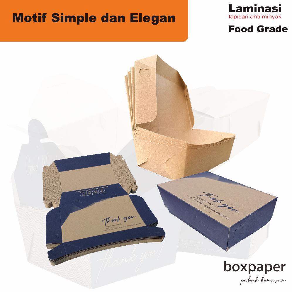 Bisa Cod Paper Lunch Box Size S Kraft Laminasi Dus Box Kemasan Makanan Ayam Geprek Goreng Bakar Nasi