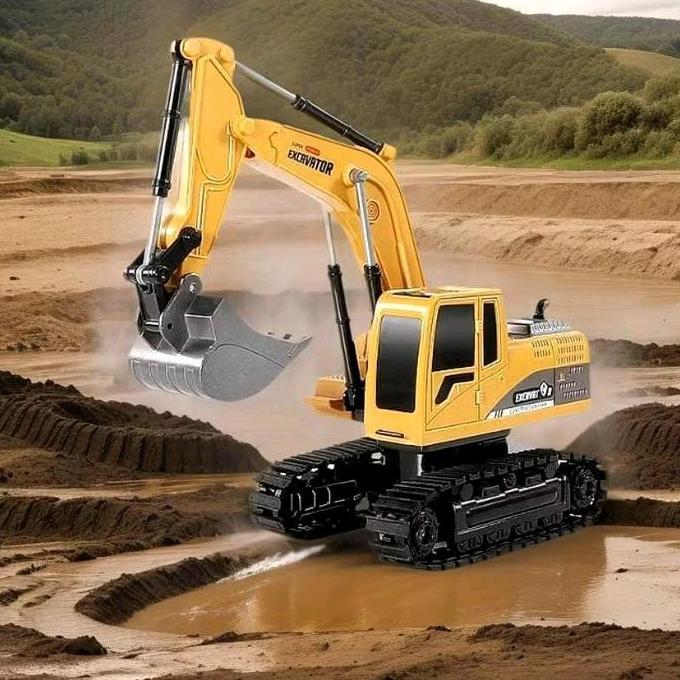 Mainan Anak Saluran Excavator Remote Control Mobil Beko Excavator Remote Control Bucket Alloy 1:24 R