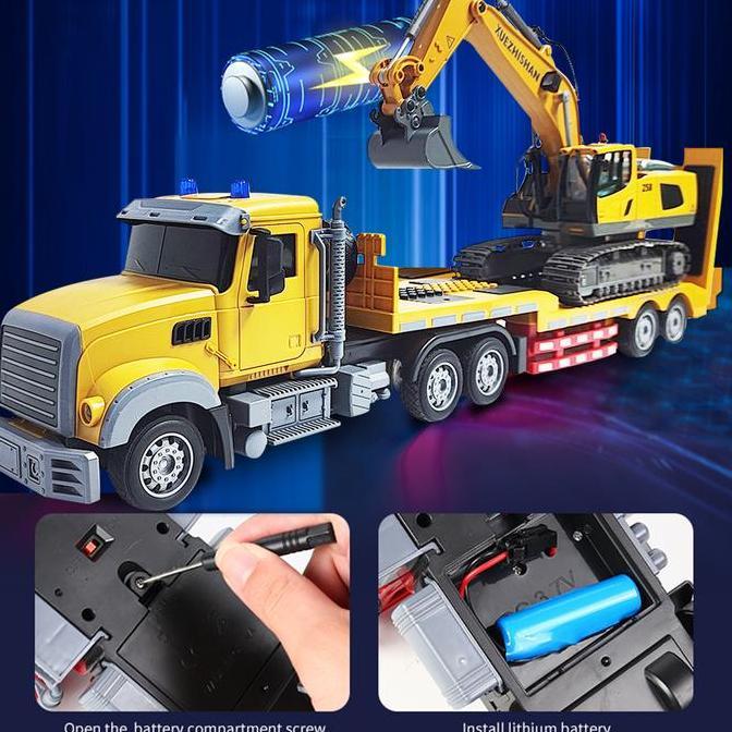 Mobil Remote Control Trailer Set Besar RC Truk Trailer & RC Excavator