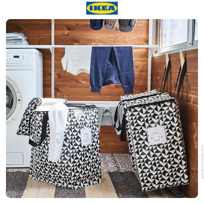 COD IKEA KNALLA Tas / Kantong Serbaguna Hitam/Putih 40x25x47 cm/47L