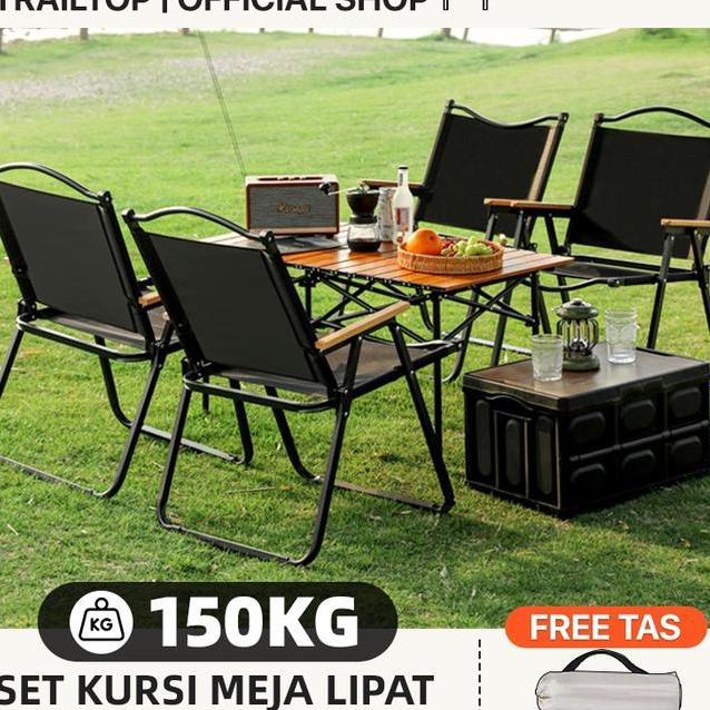 Ready Trailtop Meja Kursi Lipat Kermit 1 Set Meja Lipat Outdoor Dan Kursi Lipat Portable Besi
