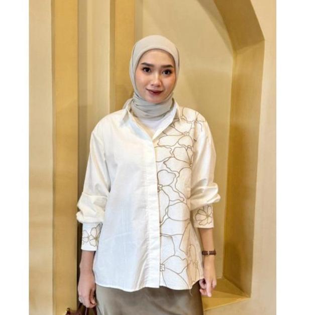 Kalsandffrey Luisa Shirt Atasan Wanita Kemeja Wanita Aesthetic Earth Tone