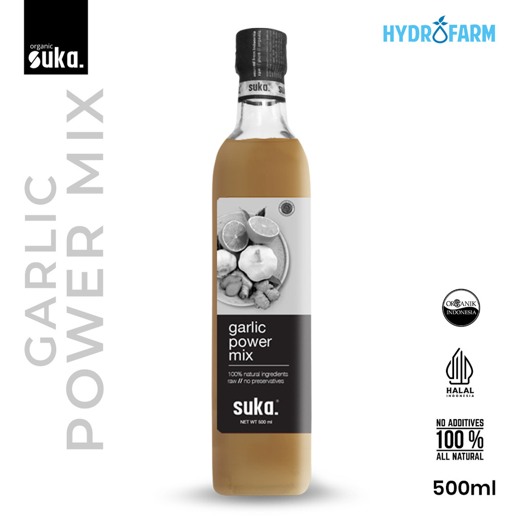 Suka Organic - Garlic Power Mix / Jus Jamu Bawang Putih Jahe Lemon Madu Herbal 500ml