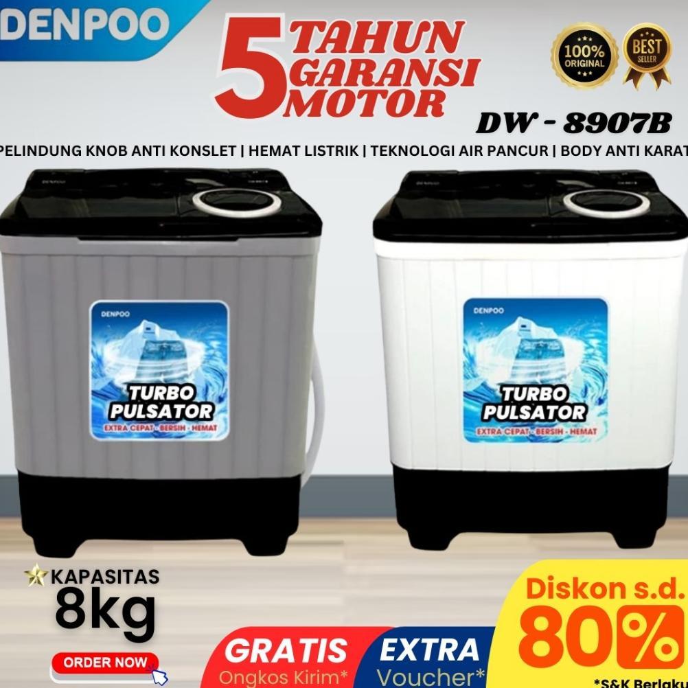 Denpoo Mesin Cuci 2 Tabung 8 Kg Anti Bakteri