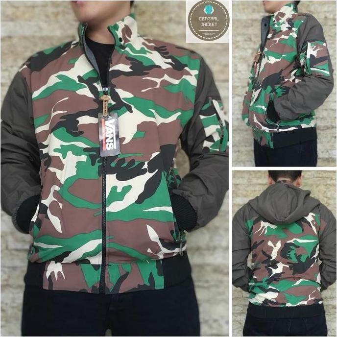 Promo Jaket Pria Loreng - Jaket Bolak balik Motif Army / loreng - Jaket Army COD