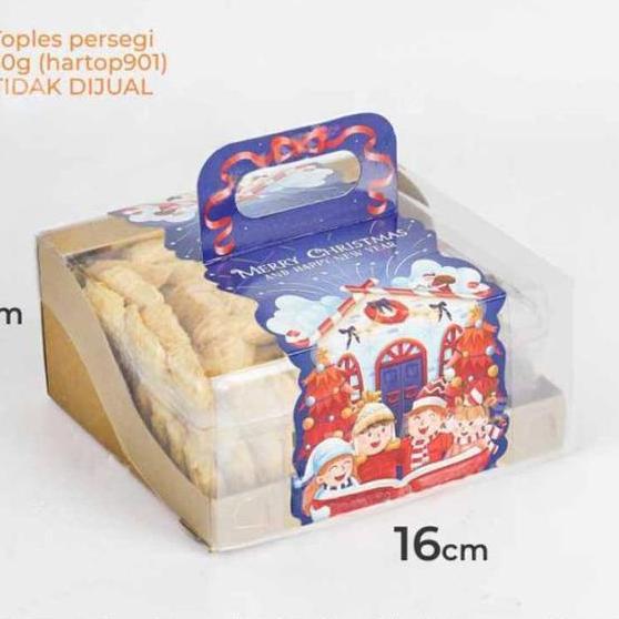 Box Handle Toples Kuker Natal Kardus Hampers Parcel Merry Christmas