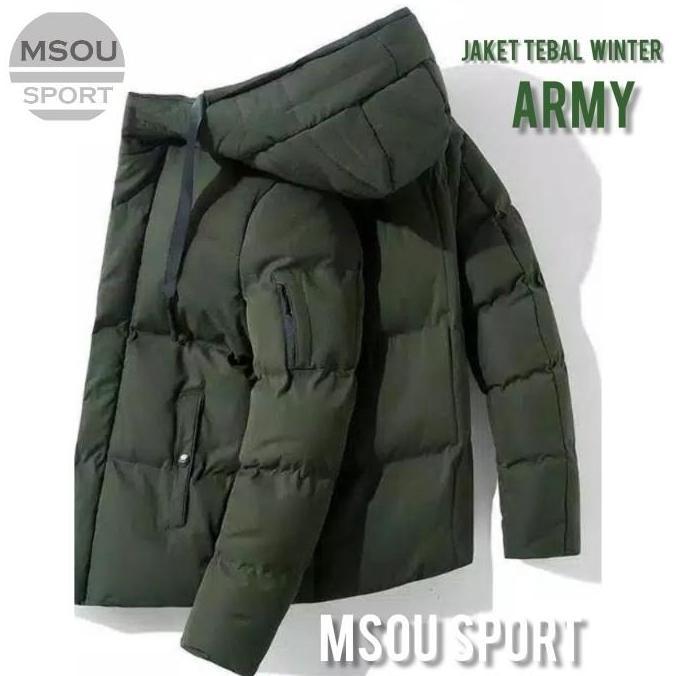 Jaket Pria Musim Dingin Hujan Winter Hangat Men Coat Tebal Kain Lembut Nyaman Panjang L21
