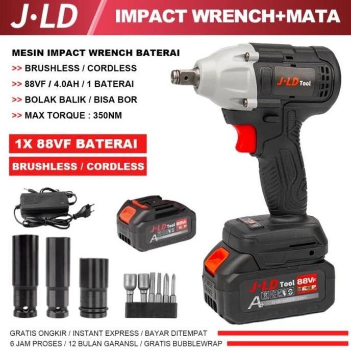 TERBARU - JLD 48s brusless impack wrench 48v mesin bor impack JLD
