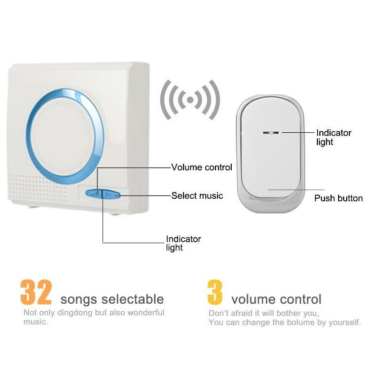 Zogin Bel Rumah Wireless Full Baterai Bel