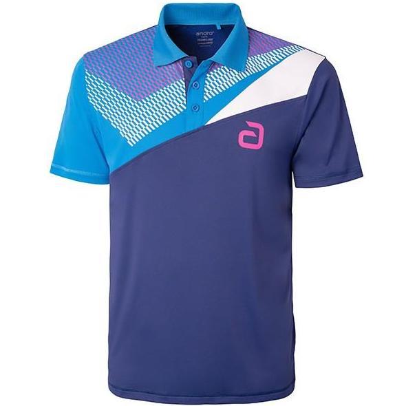 Kaos Shirt Tenis Meja Pingpong Andro Lavor Darkblue Blue Original