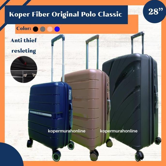 BEBAS ONGKIR - Koper Polo Classic 28 inch anti pecah TSA expander double resleting