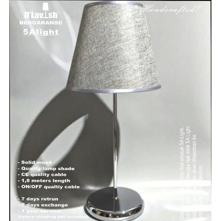D' Lavish Europe Chrome Grey - Lampu Hias Meja - Lampu Dekorasi 5A Light Model dengan Kualitas Tingg
