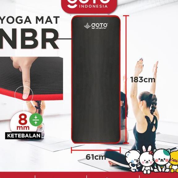Goto Zen Nbr Yoga Mat 8Mm Matras Olahraga Poundfit Anti Slip Tebal