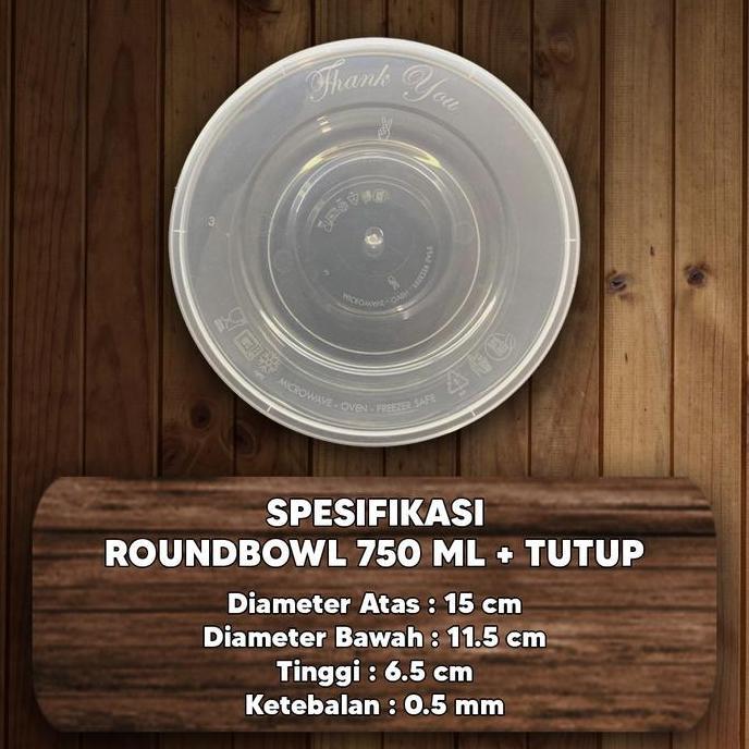 Thinwall Mangkok 750ml / Mangkuk Plastik 750 ml / Thinwall Bulat 750ml