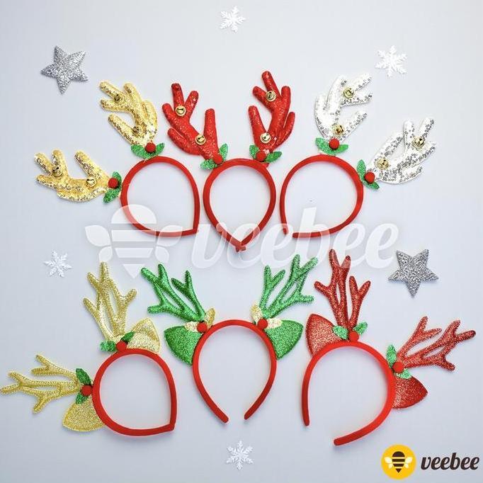 +++++] Bando Natal Rusa Borci Glitter Bel Besar (V89) | Telinga Glitter (V91) | Aksesoris Kepala Xma