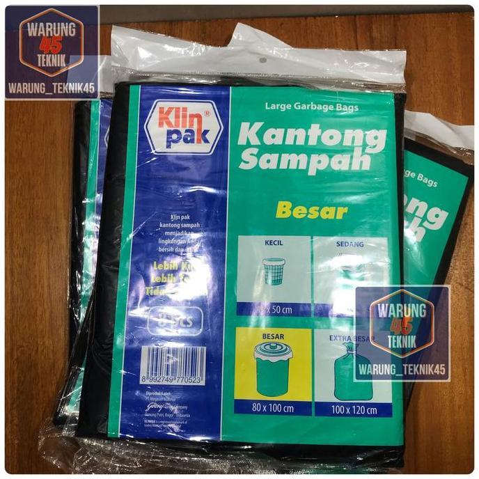 Klinpak - Klin Pak Plastik Kantong Sampah Besar 80 X 100 Cm Isi 8 Pcs